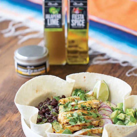 Chicken Taco Bowl With Creamy Jalapeño Dressing