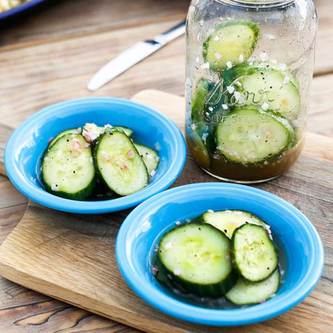 Tangy Citrus Pickled Cucumbers